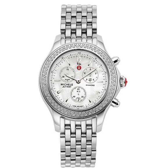 Michele diamond bezel Jetway chronograph watch - Picture 1 of 5